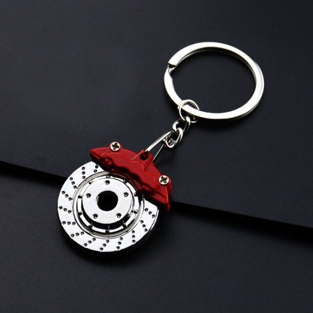 Car Fans Zone Brake Disc with Caliper Keychain Red