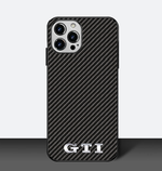 VW GTI Tempered Glass Carbon Fiber Case iphone