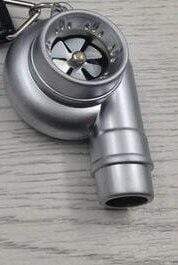 Car Fans Zone Keychain Matte Silver Turbine Pressure Booster Keychain