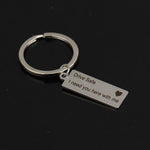 Broshop17 Keychain Silver Engraved Couples Keychain "Drive Safe I Need You Here With Me"