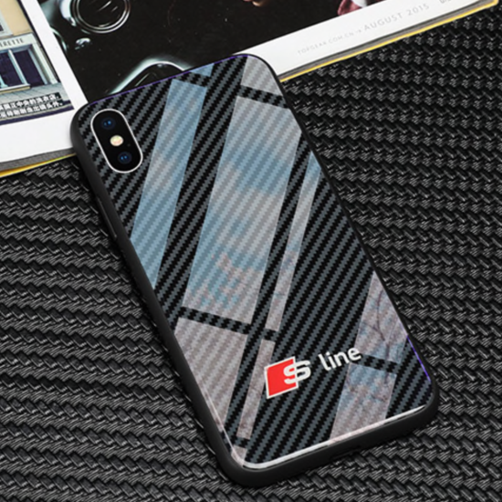 Car Fans Zone tempered glass Audi S line case iphone